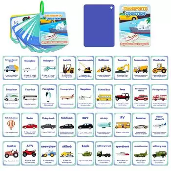 46 Construction Vehicle Cognition Baby Enlightenment Cards, Children S Puzzle Literacy, Picture Reading And Object Recognition Cards