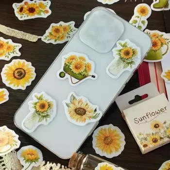 46 шт. канцелярские наклейки самоклеящиеся без остатка очаровательные наклейки с подсолнухом s Стикеры для скрапбукинга наклейка товары для дома