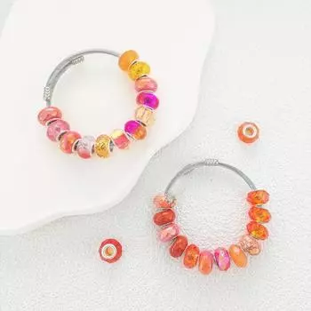 46 шт./компл. Большие бусины-разделители для изготовления браслетов, бусины для ручек, красочный ассортимент, европейские бусины для поделок, подарок для девочек и женщин