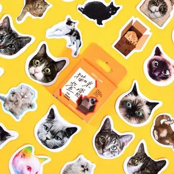 46 шт. Набор наклеек Cat Apprecia, мини-наклейка с милым рисунком, дневник, альбом, украшение «сделай сам», клейкая подарочная печать