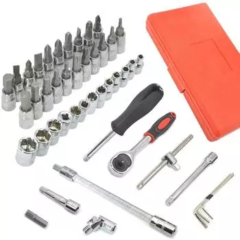 46 шт. Универсальный ручной инструмент для ремонта автомобиля, набор торцевых ключей, набор гаечных ключей с трещоткой, инструмент для ремонта велосипеда, гаечный ключ с трещоткой