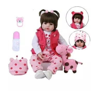 46 см новая ручная работа силиконовая кукла-реборн младенец очаровательная реалистичная игрушка для малышей розовый