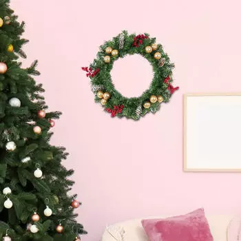 46 см Рождественский венок для входной двери, домашний декор, настенное украшение, искусственный