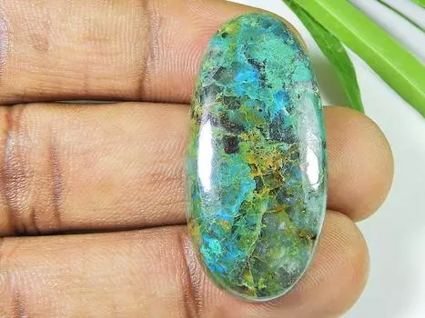 46Cts. Натуральный хризоколла кабошон россыпью драгоценный камень для ювелирных изделий 19X46X06 мм SK-1040