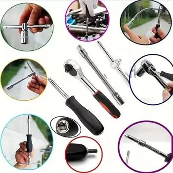 46pcs Car Repair Tool Kit, 1/4 Inch Drive Socket Ratchet Wrench Set, Combo Tools Kit Bicycle Auto Repairing Tool Amagi