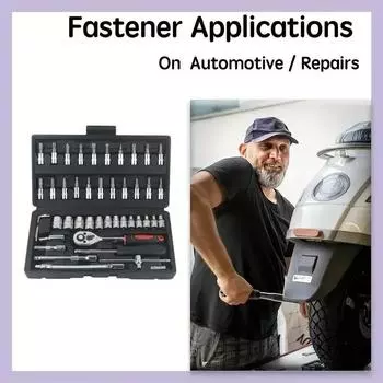 46pcs Set Socket Wrench Automotive Maintenance Tools Ratchet Wrench Combination Motorcycle Repair Kit чёрный