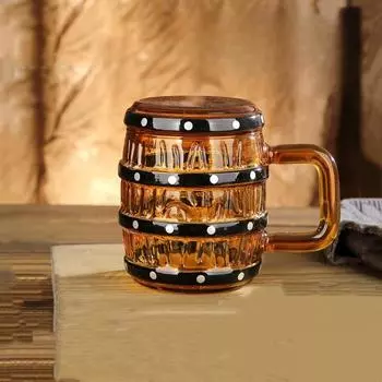 470 мл новая серия деревянное ведро, чашка, стеклянная чашка с крышкой, чашка для воды, подарочная стеклянная кружка, кружка, чашка для пива, чашка для вина для вечеринок