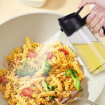 Диспенсер для масла, 470 мл, распылитель, распылитель для оливковых бутылок 2 в 1, для фритюрницы, для жарки салатов, многожидкое масло, не содержащее бисфенола-А, стеклянный распылитель с широким горлышком жёлтый