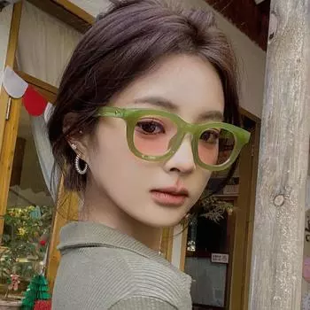 4714 New Trendy Color Sunglasses 2024 Fashionable Men S And Women S Personalized Small Frame Plain Sunglasses