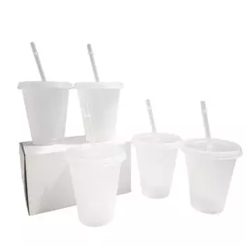 475 мл кружки с соломинкой чашка с крышкой стакан для воды стакан для напитков пищевой полипропиленовый пластик многоразовый стакан для напитков посуда для питья