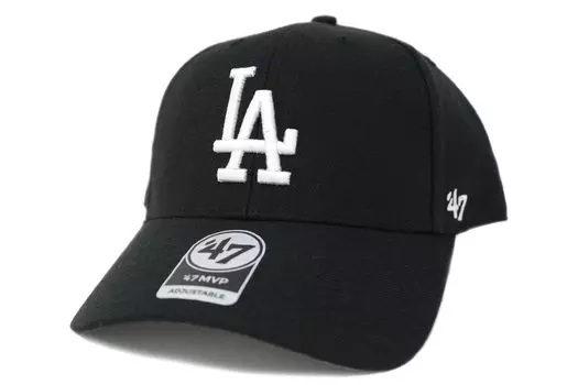 47 Brand BRAND LOS ANGELES DODGERS MVP Los Angeles Dodgers 6 Panel Cap Hat 47 47 BLACK/Black чёрный