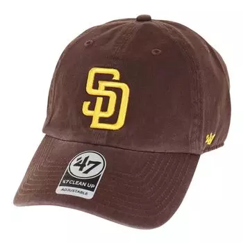 47 Brand BRAND SAN DIEGO PADRES CLEAN UP San Diego Padres 6 Panel Cap Hat 47 47 BROWN/Brown коричневый
