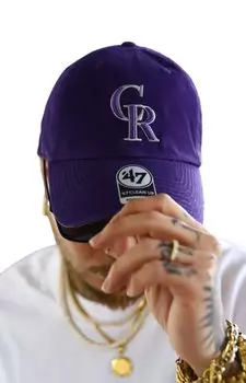 47 Brand Cap Colorado Rockies MLB Rockies Logo 47brand Forty Seven Hat Cap Low Cap RGW27GWS Purple Men s