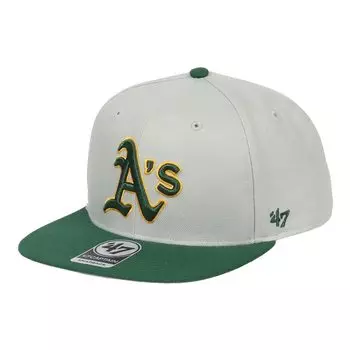 47 Cap MLB Sure Shot Captain Hat Forty Seven Snapback Major League American League Athletics Двухцветный цвет серый x темно-зеленый Свободный размер Мужская Женская