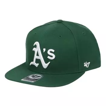 47 Cap MLB Sure Shot Captain Hat Forty Seven Snapback Major League American League Athletics Темно-зеленый Свободный размер Мужская Женская B-SRS18WBP-DGB