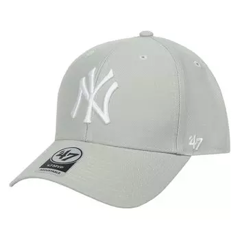 47 Cap MVP Hat Brand MLB New York Yankees NY Logo Street Unisex Стильная бейсболка Velcro Серая цельная мужская женская