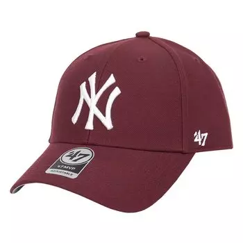 47 Cap MVP Hat Brand MLB New York Yankees NY Logo Street Unisex Стильная бейсболка Velcro Темно-бордовый Винно-красный Красный 1 шт. Мужская Женская
