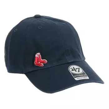 47 Clean Up Low Cap Men Women Mini Logo CLEAN UP Chibi Logo Hat Cap Boston Red Sox Navy Socks Logo Free Size [47 Brand] B-SUSPC02GWS-NYA