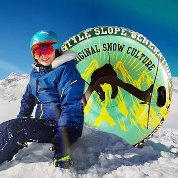 47-дюймовые износостойкие надувные сани для снега с ручкой для лыж B