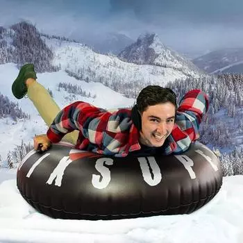 47-дюймовые лыжные сани с низким сопротивлением, лыжи из ПВХ, прочные, несущие нагрузку, надувные, температурный рисунок черепа, зима B