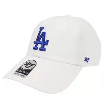 47 Кепка Dodgers Cleanup LA Logo CLEAN UP CAP MENS LADIES Кепка Низкая кепка MLB LOS ANGELES DODGERS Белая x Синяя Мужская Женская синий