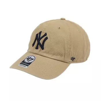 47 Кепка Yankees Cleanup NY Logo CLEAN UP CAP MENS LADIES Кепка Низкая кепка MLB NEW YORK YANKEES Хаки x Синий Мужская Женская