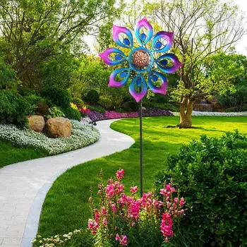 47 Mill Ornament Железная скульптура вертушки с металлическим колом для наружной террасы для отдыха во дворе A