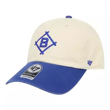 47 Seven Cap Dodgers Cleanup Reprint Logo CLEAN UP Cooperstown Hat Low Cap MLB BROOLKYN DODGERS Двухцветный цвет Natural x Royal Свободный размер [Forty Brand]