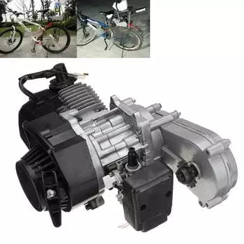 47cc/49cc Двигатель 2-тактный пусковой двигатель Трансмиссия Двигатель Воздушный фильтр Мини карманный грязевой пит для мини-внедорожного мотоцикла Квадроцикл чёрный