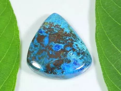 47Cts. AA++ Натуральный Азурит Кристалл Груша Кабошон Драгоценный Камень Россыпью 27X31X08 MM SK-622