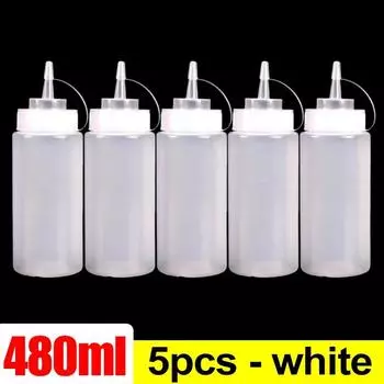 480/240ML Condiment Squeeze Bottles Ketchup Mustard Salad BBQ Sauces Olive Oil Dispenser Kitchen Tools Squeeze Seasoning Bottles