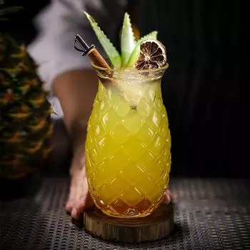 480 мл 3D рельефная кружка для коктейля с ананасом, креативная INS барная посуда, стакан для смешанного вина, стакан для питья, стакан для сока, контейнер для смузи, банка Ananas Cocktail Cup 480ml