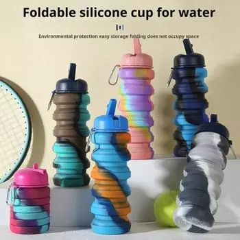 480 мл складная силиконовая бутылка для воды герметичная портативная легкая для езды на велосипеде на открытом воздухе тренажерный зал фитнес спорт путешествия 480ml розы красного