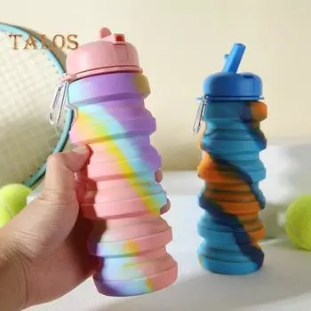 480 мл складная силиконовая бутылка для воды герметичная портативная легкая уличная велоспорт тренажерный зал фитнес спорт путешествия камуфляж складная питьевая кружка 480ml зелёный