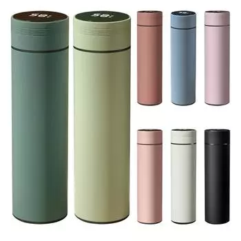 480 мл термобутылка с цифровым светодиодным дисплеем температуры, кофейная кружка из нержавеющей стали, термобутылка для воды для горячих и холодных напитков красный