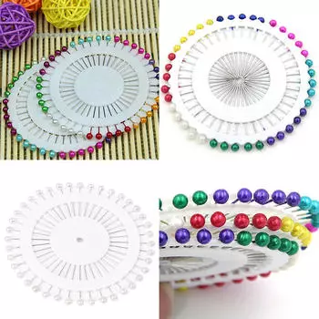 480 шт. швейных булавок для шитья, прямые булавки с круглой головкой, цветной жемчужный корсаж белый