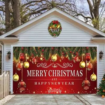 480x210 см рождественский гаражный снеговик гобелен для внутренней двери Санта-Лось принт открытый праздничный настенный баннер A