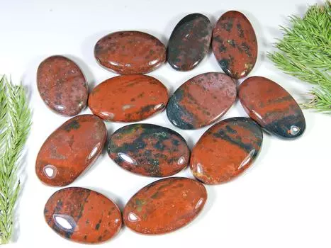 486Cts. Natural Bloodstone Handmade Oval Cabochon Loose Gemstone 12Pcs Lot RQ-782