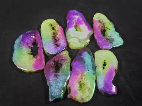 48-52 мм Радужный солнечный оконный срез Друзы Агат Необычные россыпные драгоценные камни 7 шт. Лот RQ-2171