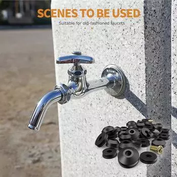 48/58 шт. плоских скошенных резиновых прокладок для крана для сантехники с латунными винтами, набор запасных частей для ремонта