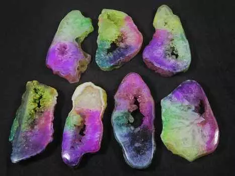 48-59 мм Радужный солнечный оконный срез Друзы Агат Необычные россыпные драгоценные камни 7 шт. Лот RQ-2179