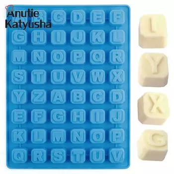 48 букв алфавита в форме антипригарной силиконовой формы DIY форма для решетки для льда формы для выпечки ручной работы Random Color