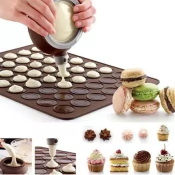 48-Cavity Muffins/Almond Round Cakes Tools Pastry Macaron Baking Sheet Mat