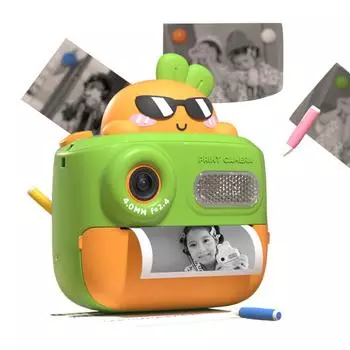 48-мегапиксельная камера для моментальной печати, детская селфи-камера, игрушечная цифровая камера, 2-дюймовый IPS-экран, камера для малышей, подарки для девочек и мальчиков на день рождения розовый