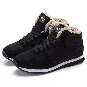 48 модных мягких зимних зимних сапог большого размера, сохраняющих тепло, плюшевых ботильонов, зимней рабочей уличной обуви 48 чёрный