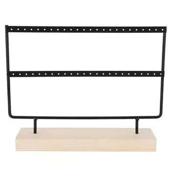 48 отверстий металлическая стойка для украшений серьги ожерелье дисплей стенд вешалка для хранения органайзер чёрный