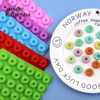 48-полая форма для пончиков, 3D-форма, силиконовая форма для выпечки пончиков, сделай сам, форма для торта, кухонный инструмент, форма для шоколадного печенья, антипригарная форма для конфет зелёный