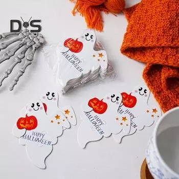 48 шт. держатель для леденцов на Хэллоуин, держатель для конфет, печенья, тыквы, бумажная карточка для вечеринки дома, принадлежности для счастливого Хэллоуина A