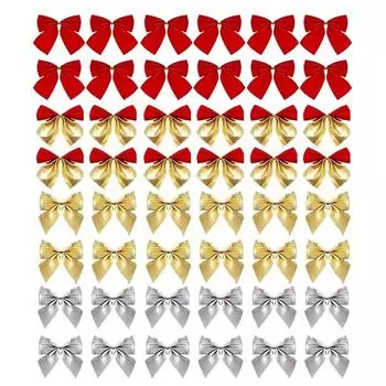 48 шт. DIY Крафт Рождественские Банты Украшения Бант на Рождественскую Елку Домашний Рождественский Декор