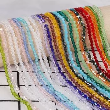 48 шт. хрустальные стеклянные бусины, заостренные бусины, свободные бусины-разделители для изготовления ювелирных изделий своими руками, браслет, ожерелье